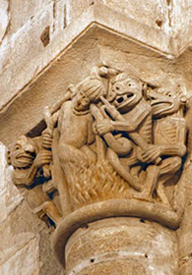Kapitell in der Kathedrale in Santiago de Compostela